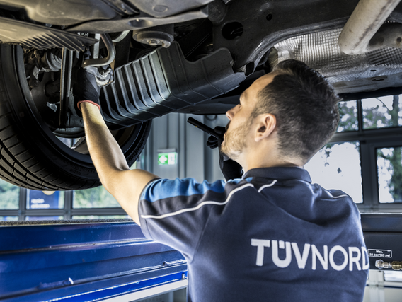 Engineer testing a vehicle