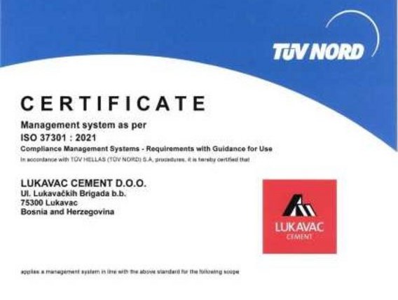 TÜV NORD Group prvi put u regiji proveo certifikaciju sustava prema zahtjevima standarda ISO 37301:2021 