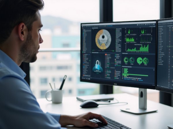 An IT specialist is working to secure corporate data networks