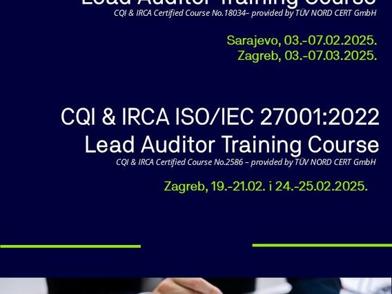 Objavljeni su prvi termini CQI & IRCA tečajeva za vodeće auditore!