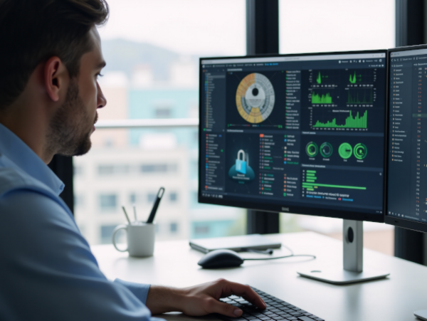 An IT specialist is working to secure corporate data networks