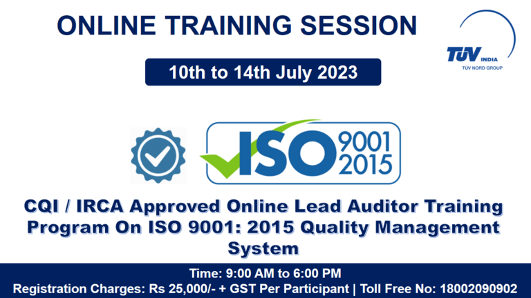 LEAD AUDITOR - TUV India Online Open House Training Services | TUV India