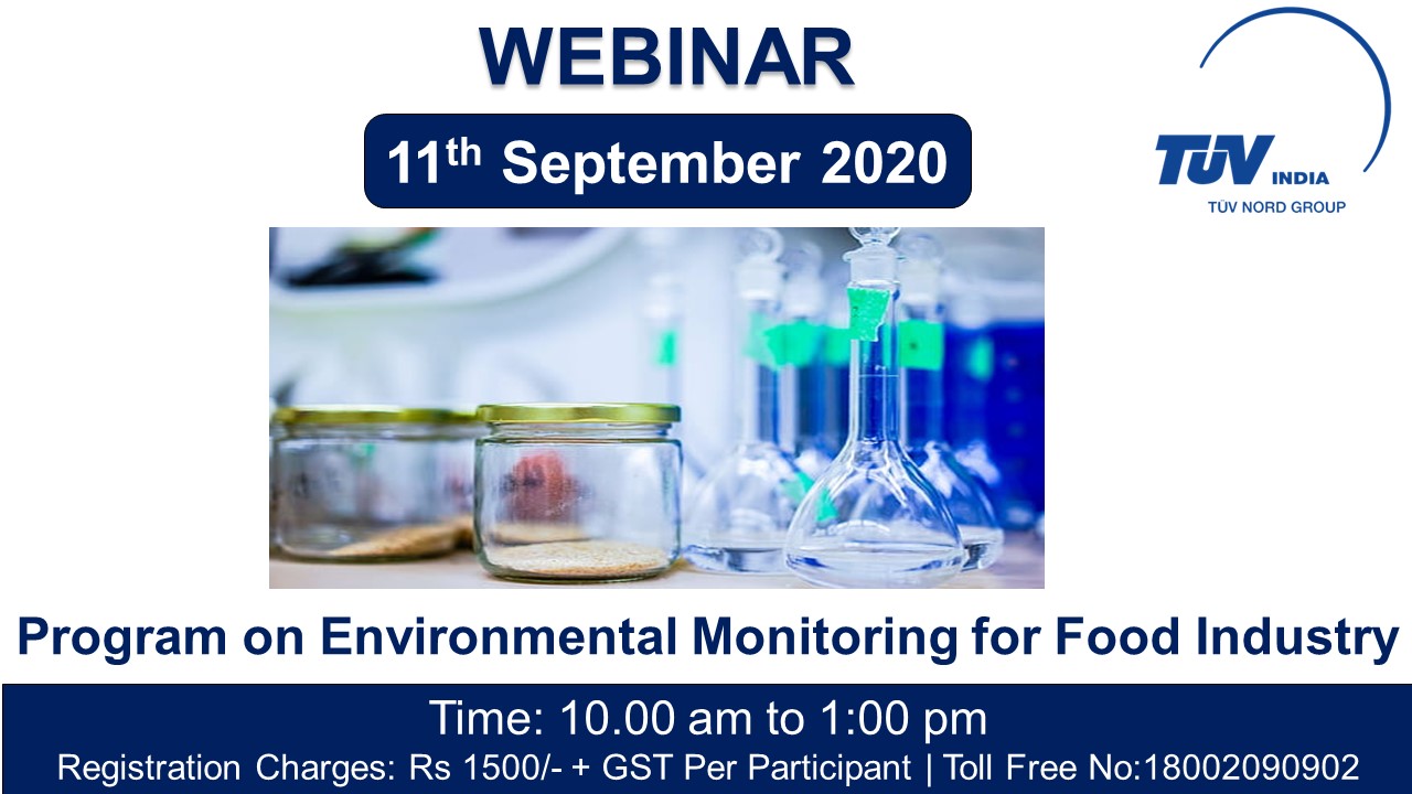 Environmental Monitoring for Food Industry TUV India Online Training